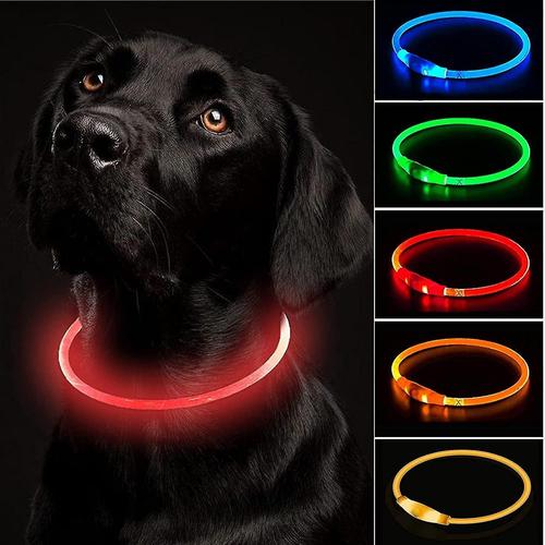 "Collier Clignotant Pour Chien, Rechargeable Par Usb, Longueur R¿¿Glable, Clignotant ¿¿Tanche Et D¿¿Coupable"