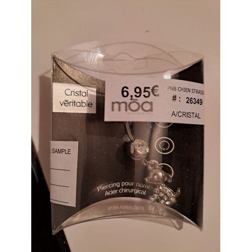 Neuf Piercing Nombril "Chien "Strass Moa
