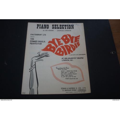 Lee Adams Bye Bye Birdie Rare Partition Anglaise De 1960 Piano Selection