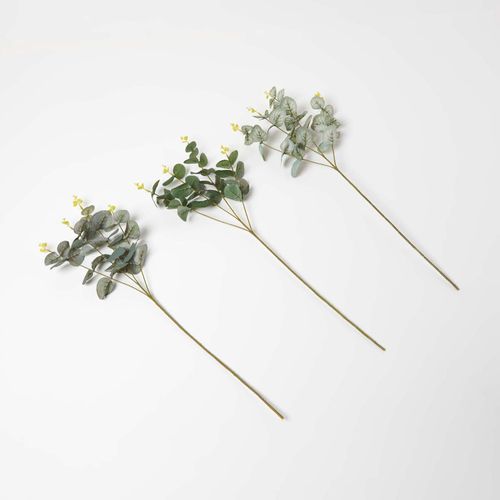 Lot de 3 branches d'eucalyptus artificiel