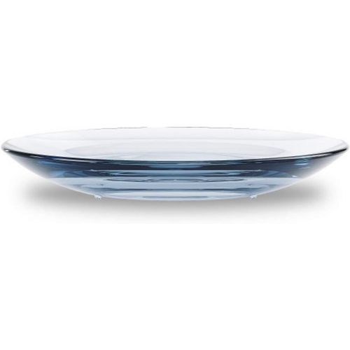 KAL-Droplet Porte-Savon En Verre Acrylique Ovale Avec Vidage Pour Salle De Bain Et Cuisine Bleu Denim Normal