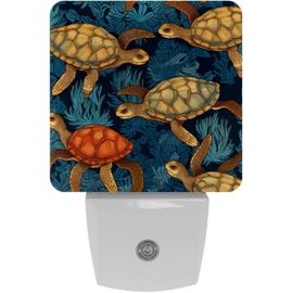 Veilleuses Colorées En Forme De Tortue De Mer, Veilleuse À Capteur Automatique À Brancher, Idéale Pour Le Sommeil, Pour Enfants Et Adultes, Automatique Du Crépuscule À L'aube