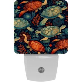 Veilleuses Colorées En Forme De Tortue De Mer, Veilleuse À Capteur Automatique À Brancher, Idéale Pour Le Sommeil, Pour Enfants Et Adultes, Automatique Du Crépuscule À L'aube
