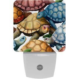 Veilleuses Colorées En Forme De Tortue De Mer, Veilleuse À Capteur Automatique À Brancher, Idéale Pour Le Sommeil, Pour Enfants Et Adultes, Automatique Du Crépuscule À L'aube