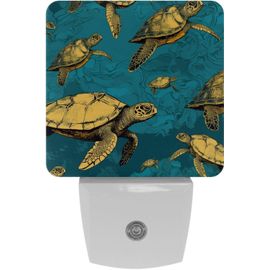 Veilleuses Colorées En Forme De Tortue De Mer, Veilleuse À Capteur Automatique À Brancher, Idéale Pour Le Sommeil, Pour Enfants Et Adultes, Automatique Du Crépuscule À L'aube