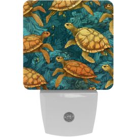 Veilleuses En Forme De Tortue De Mer, Veilleuse À Capteur Automatique À Brancher, Idéale Pour Le Sommeil, Pour Enfants Et Adultes, Automatique Du Crépuscule À L'aube