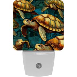 Veilleuses En Forme De Tortue De Mer, Veilleuse À Capteur Automatique À Brancher, Idéale Pour Le Sommeil, Pour Enfants Et Adultes, Automatique Du Crépuscule À L'aube