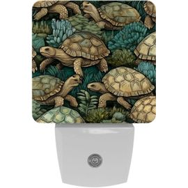 Veilleuses Tortue Sous-Marine, Veilleuse À Capteur Automatique À Brancher, Adaptée Au Sommeil Pour Enfants Et Adultes, Automatique Du Crépuscule À L'aube