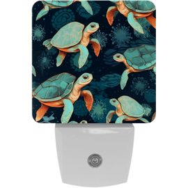 Veilleuses En Forme De Tortue De Mer, Veilleuse À Capteur Automatique À Brancher, Idéale Pour Le Sommeil, Pour Enfants Et Adultes, Automatique Du Crépuscule À L'aube