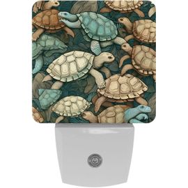 Veilleuses En Forme De Tortue De Mer, Veilleuse À Capteur Automatique À Brancher, Idéale Pour Le Sommeil, Pour Enfants Et Adultes, Automatique Du Crépuscule À L'aube