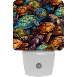 Veilleuses Tortue Bleue Seaworld, Veilleuse À Capteur Automatique À Brancher, Adaptée Au Sommeil Pour Enfants Et Adultes, Automatique Du Crépuscule À L'aube