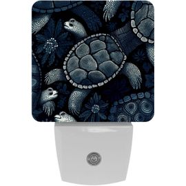 Veilleuses Tortue Bleue Seaworld, Veilleuse À Capteur Automatique À Brancher, Adaptée Au Sommeil Pour Enfants Et Adultes, Automatique Du Crépuscule À L'aube