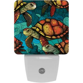 Veilleuses Tortue Bleue Seaworld, Veilleuse À Capteur Automatique À Brancher, Adaptée Au Sommeil Pour Enfants Et Adultes, Automatique Du Crépuscule À L'aube