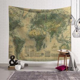 Tapis de souris avec Boussole vintage avec carte du monde