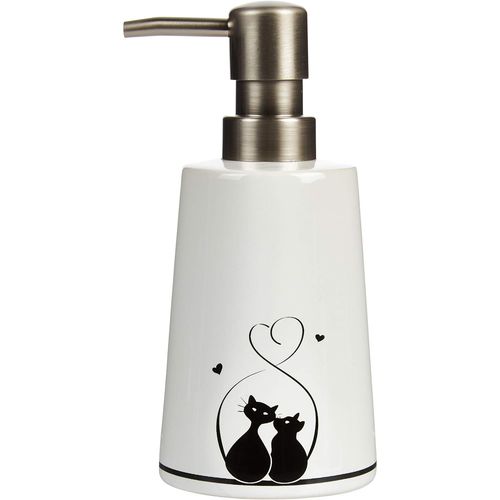 KAL-Distributeur De Savon Céramique Gatitos Noir & Blanc