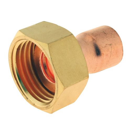 Raccord cuivre droit à souder sur tube cuivre Ø16 - sortie écrou tournant femelle 20/27 (3/4")  lot de 2