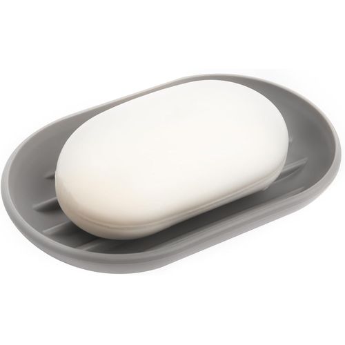 KAL-Soap Dish Touch. Porte-Savon Touch En Plastique Moulé. Coloris Gris. Dimension 12.7X8.3X1.9Cm.