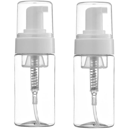 KAL-Lot De 2 Distributeurs Vides Rechargeables En Plastique Pour Mousses, Cosmétiques, Lotion, Maquillage, Shampooing, Nettoyant Pour Le Visage, Porte-Savon Liquide (Transparent)