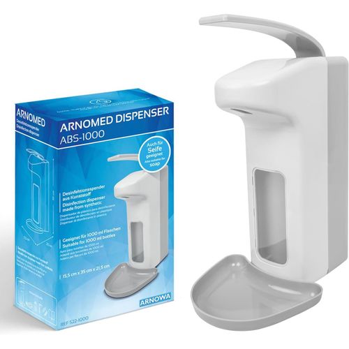 KAL-1 Distributeur De Désinfectant En Plastique, Distributeur De Désinfectant Pour 1000Ml, Distributeur De Savon Automatique, Distributeur De Savon Blanc Pour Fixation Murale Porte Savon Liquide