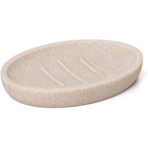 KAL-Porte-Savon De Salle De Bain Bora, Polyrésine, Sans Bpa, Couleur Beige. Mesures 13 X 9 X 1,9 Cm