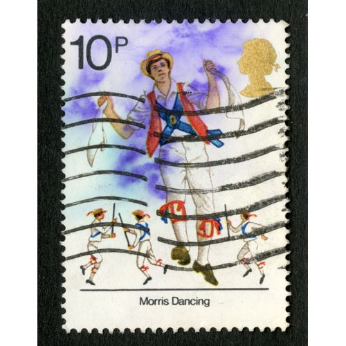 Timbre Oblitéré Angleterre, Morris Dancing, 10 P