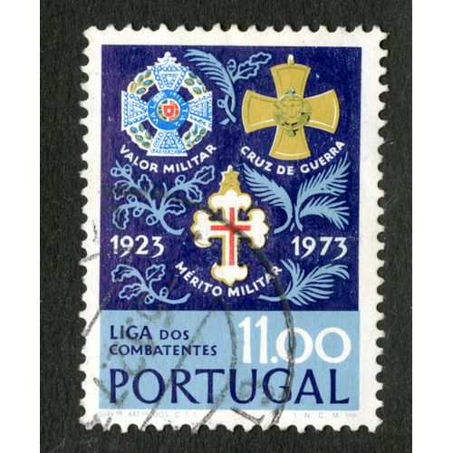 Timbre Oblitéré Portugal, Liga Dos Combatentes, 1923-1973, 11.00
