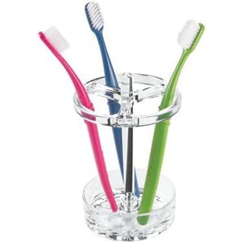 KAL-Idesign Eva Porte Brosse A Dent, Grand Support Brosse A Dent En Plastique, Transparent, 3.75"" X 3.75"" X 5.75