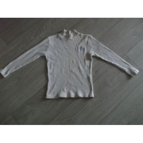 Pull Blanc Moucheté Multicolore Taille 10 Ans Tbe