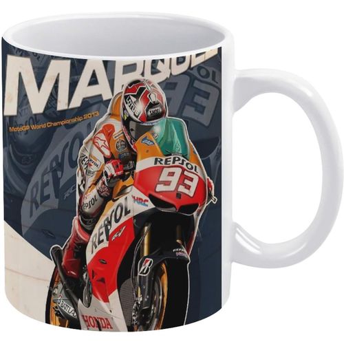 Marc Marquez Tasse Blanche Tasse À Café En Céramique Grande Capacité Facile À Nettoyer Adaptée Au Bureau À Domicile 330 Ml