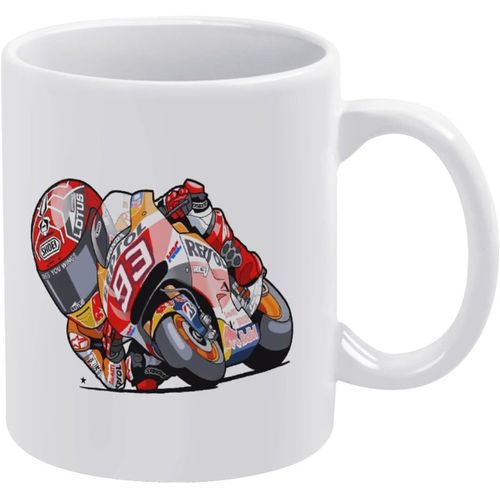 Marc Marquez Tasse Blanche Tasse À Café En Céramique Grande Capacité Facile À Nettoyer Adaptée Au Bureau À Domicile 330 Ml