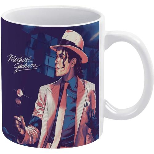 Tasse À Café En Céramique Blanche Michael Jackson, Grande Capacité, Facile À Nettoyer, Adaptée À La Maison Et Au Bureau, 330ml