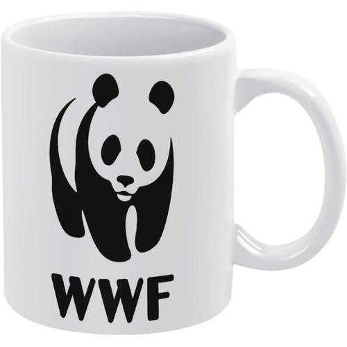 Tasse À Café En Céramique Blanche Avec Animaux Panda Wwf, Grande Capacité, Facile À Nettoyer, Adaptée À Un Usage Domestique Et Professionnel, 330ml