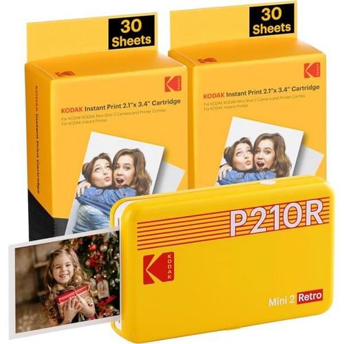 Kodak mini 2 ERA jaune 2 1X3 4 + 60feuilles