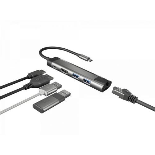 ADAPTADOR 5 IN 1 USB-C NATEC FOWLER GO 2X USB 3 0 HUB, HDMI 4K, USB-C PD