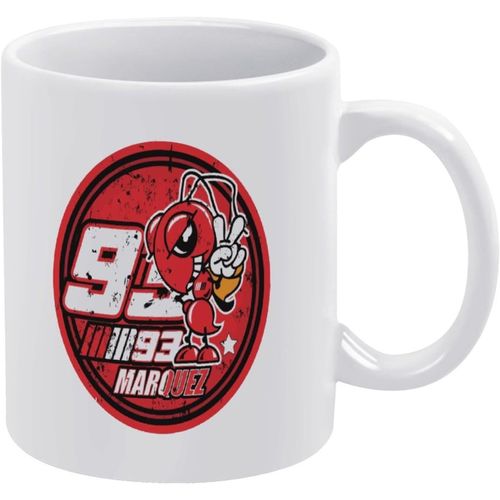 Motogp Marc Marquez Tasse Blanche Tasse À Café En Céramique Grande Capacité Facile À Nettoyer Adaptée Au Bureau À Domicile 330 Ml