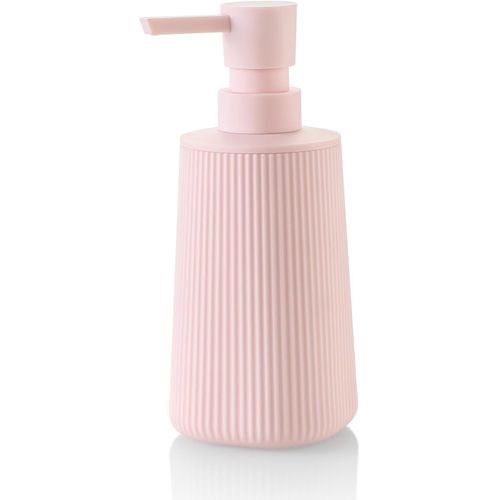 KAL-Distributeur Savon Rose Pour Salle De Bain, Rechargeable Distributeur Liquide Vaisselle, Distributeur Savon Cuisine Pour Plan De Travail (Rose, Liquide)