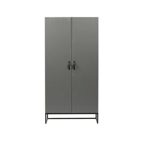 Made By Woood - Morris - Armoire 2 Portes En Pin Massif  - Gris