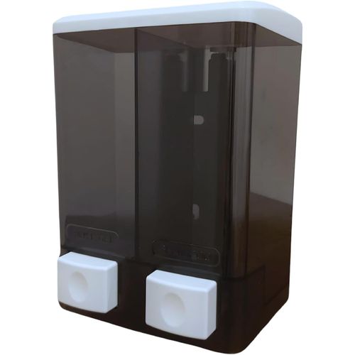 KAL-Distributeur De Savon À Double Paroi Manuel 500 Ml X 2 Avec Clé Serrure Shampooing, Douche Pour Salle De Bain, Gymnases, Restaurants Hôpitaux (1 Pièce - Distributeur Double)