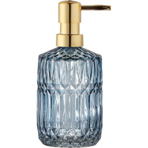 KAL-Distributeurs De Savon Liquide Rechargeable En Verre Pour Détergent À Vaisselle, Lotion De Shampoing, Comptoir De Salle De Bain, Cuisine, Buanderie (Bleu)
