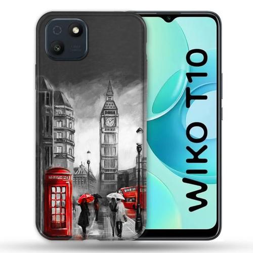 Coque Pour Wiko T10 Voyage Angleterre Londres Vintage