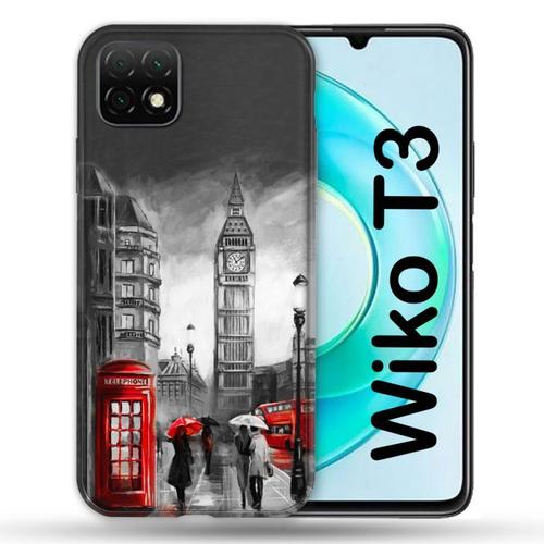 Coque Pour Wiko T3 Voyage Angleterre Londres Vintage