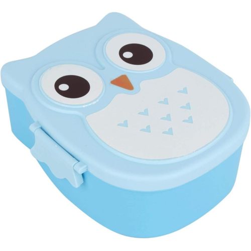 Kal-Boîte À Bleue En Plastique Portable Dessin Animé Hibou Boîte À Déjeuner Alimentaire Micro-Ondes Contenant De Stockage Des Aliments Sûrs Avec Une Cuillère Et Une