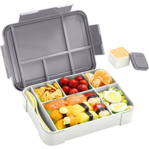 Kal-Boîte À Déjeuner Pour Enfant Avec Compartiments ¿ 1300 Ml Sans Bpa - Boîte À Lunch Pour Enfants - Anti-Fuite Avec 5 Compartiments - Pour Adultes, Filles Et Garçons - Passe Au Micro-Ondes Et Au