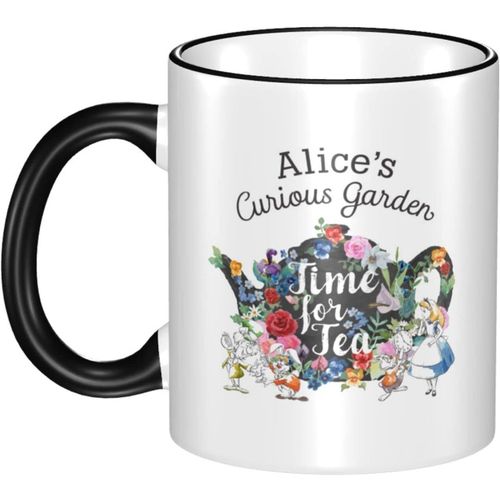 Alice Au Pays Des Merveilles 5 Tasse Anime Résistante À La Chaleur Et Au Froid Grande Capacité 330 Ml Tasse À Café Poterie Céramique Tasse De Petit Déjeuner Personnage Cadeau D'anniversaire Noir