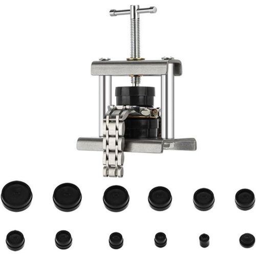 Kal-Presse Boîtier Montre - Outil Professionnel Pour Ouvrir Et Fermer Boîtiers Ronds 22-42mm - Kit Changement Pile - Pression Verticale Ajustable - Compatible Fond À Levier