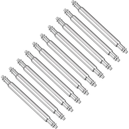 Kal-10pcs 1,8 X 19 Mm Montre Ressort Barre Épingles, Inox Acier Montre Bracelet Lien Broches Ressort Barres Réparation Outil Pour Métal Chaînes Cuir Bracelet Montre, Argent