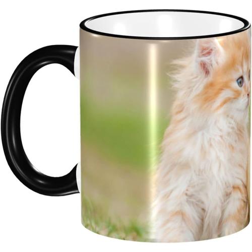 Chat Et Canard Amis Dossier Animal Tasse D'anime Tasse En Céramique Grande Capacité Personnage D'anime De Mode Mignon Adapté Aux Enfants Et Aux Adultes 330 Ml Noir