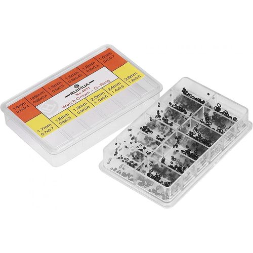 Kal-Regardez Le Joint Torique De La Couronne O Ring, Kit De Réparation De Montre Rondelle En Caoutchouc 12 Tailles Tête De Montre Joints Toriques Étanche Coffret De Bagues D'étanchéité