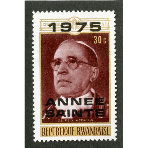 Timbre Non Oblitéré République Rwandaise, S.S. Pie Xii, 1939-1958, 1975 Année Sainte, 30c