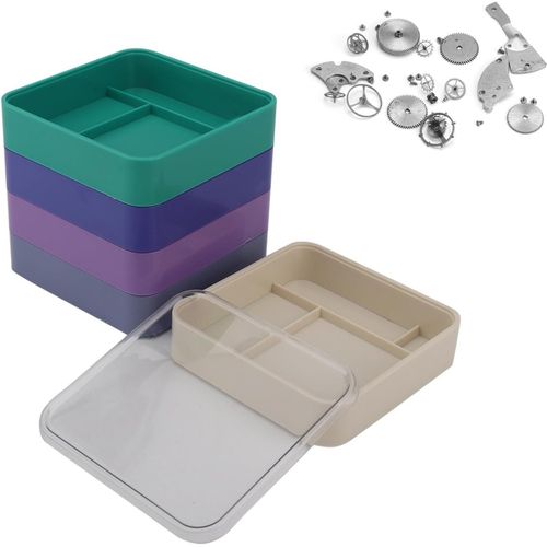 Kal-Boîte De Rangement De Pièces De Montre, Conteneur De Stockage D'outils De Montre À 5 Couches Outil De Réparation De Montre Coloré Pour Pièces De Quincaillerie Mouvement Composant De Vis(Square)